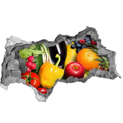 Hole in the wall decal Fruit and Vegetables in a Hole in the Wall