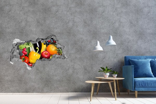 Hole in the wall decal Fruit and Vegetables in a Hole in the Wall