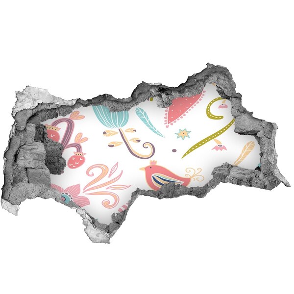 Hole wall sticker The colorful world behind the hole