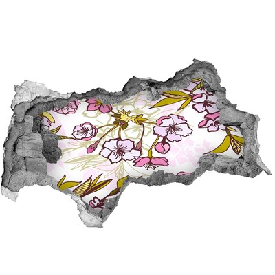 Hole in the wall decal A flower paradise behind the wall