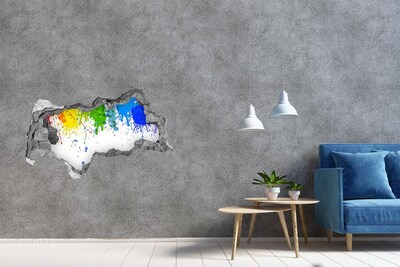 Hole in the wall decal A colorful explosion in concrete