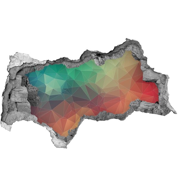 Hole in the wall sticker Colorful geometry in a hole in the wall