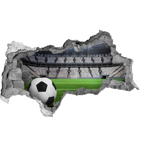 Hole in the wall sticker Football stadium with a ball