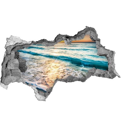 Hole wall sticker Sunset over the sea