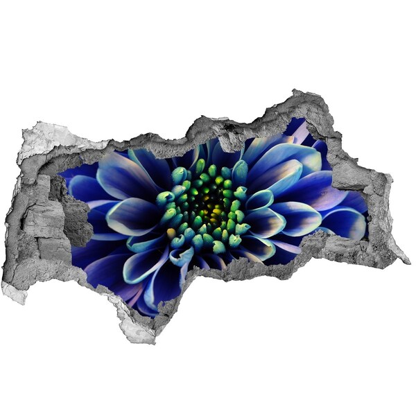 Hole wall sticker A flower in blue shades