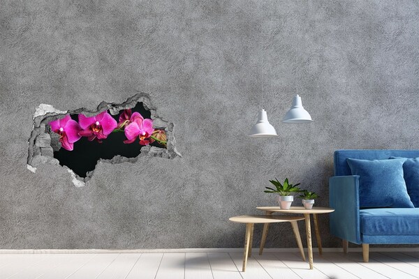 Hole in the wall decal Orchid through the wall