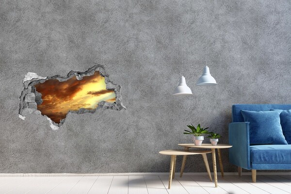 Hole in the wall decal Sunset through a hole in the wall