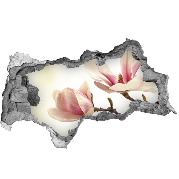 Hole in the wall decal Magnolia flower in concrete