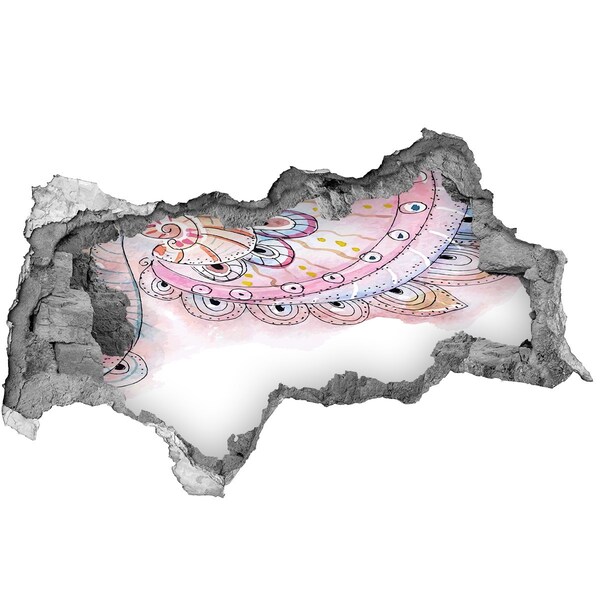 Hole in the wall sticker Colorful pattern on a concrete background