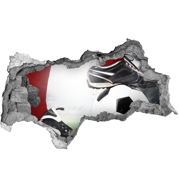 Hole in the wall sticker Football passion beyond the walls