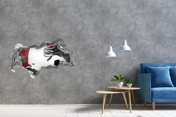 Hole in the wall sticker Football passion beyond the walls