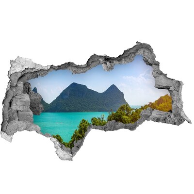 Hole in the wall sticker View of a tropical island