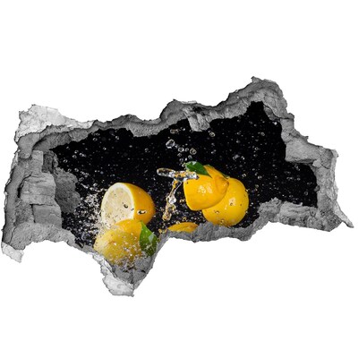 Hole in the wall sticker Lemon explosion in water