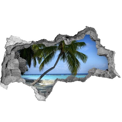 Hole in the wall sticker Tropical oasis with palm trees