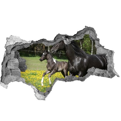 Hole in the wall sticker Horses in the meadow