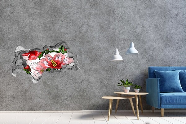 Hole in the wall decal Flowers in a hole in the wall