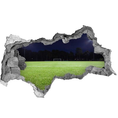 Hole in the wall decal Football pitch at night