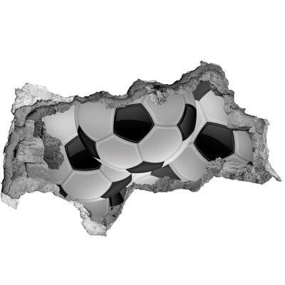Hole in the wall sticker Football illusion on the wall