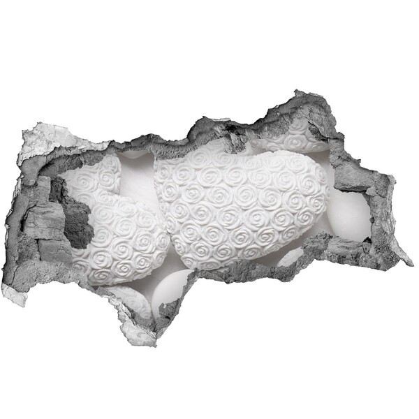 Hole wall sticker White roses in a hole in the wall
