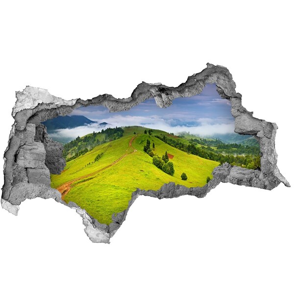 Hole in the wall sticker Green Hills in the Clouds