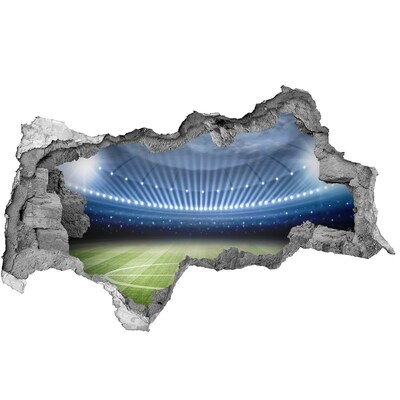 Hole wall sticker The football stadium in action