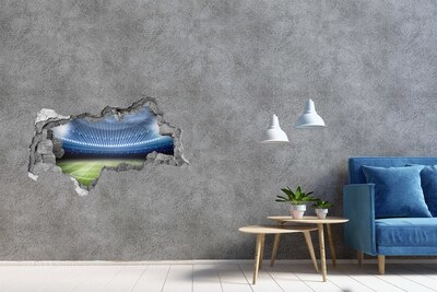 Hole wall sticker The football stadium in action