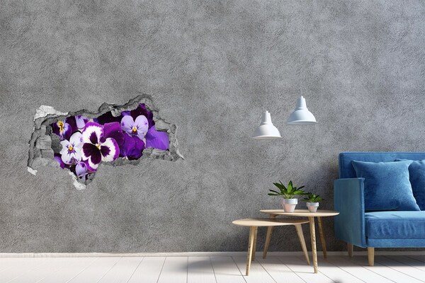 Hole in the wall sticker A floral paradise in concrete