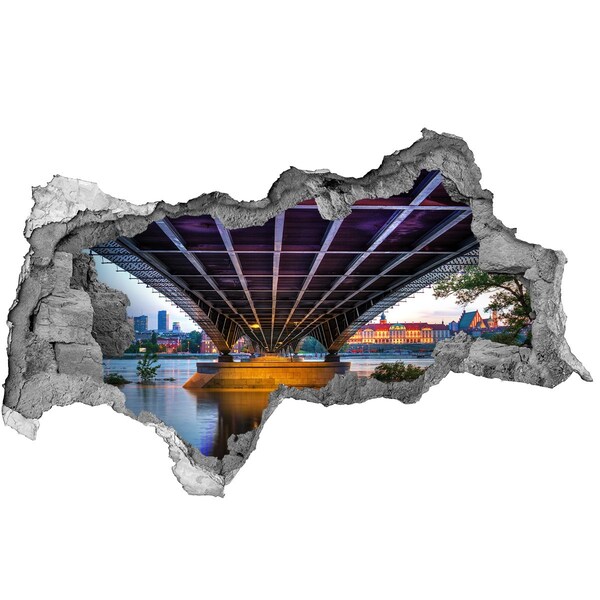 Hole in the wall decal Bridge over the river