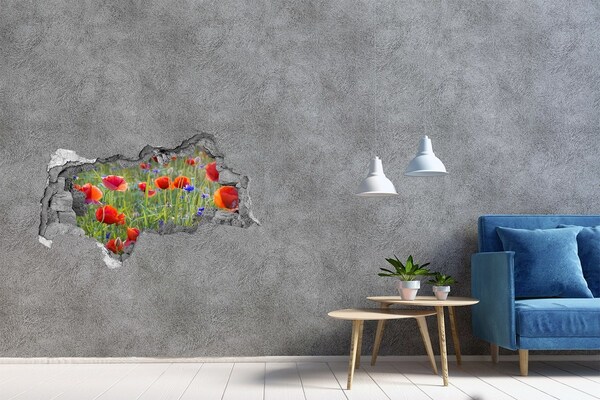 Hole in the wall sticker A flower paradise behind the wall