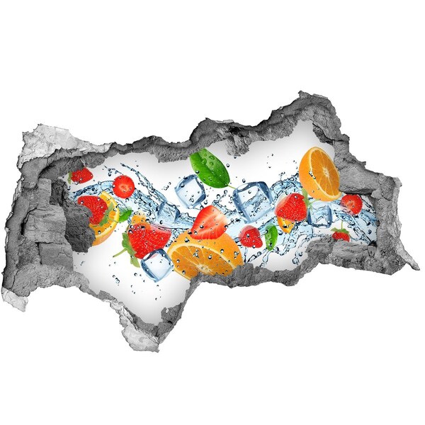 Hole in the wall sticker Fruit cocktail in a water explosion