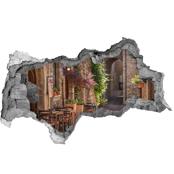 Hole wall sticker A charming street in the town
