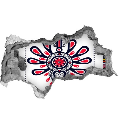 Hole in the wall sticker Colorful ethnic pattern in a hole in the wall