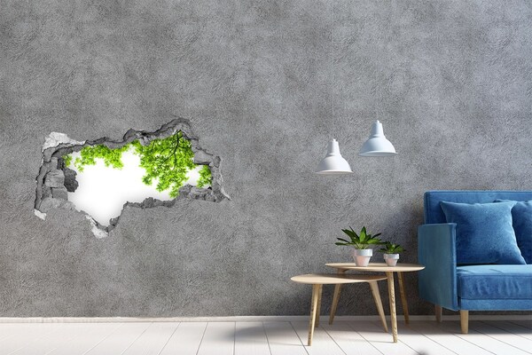 Hole in the wall decal A green oasis behind the wall