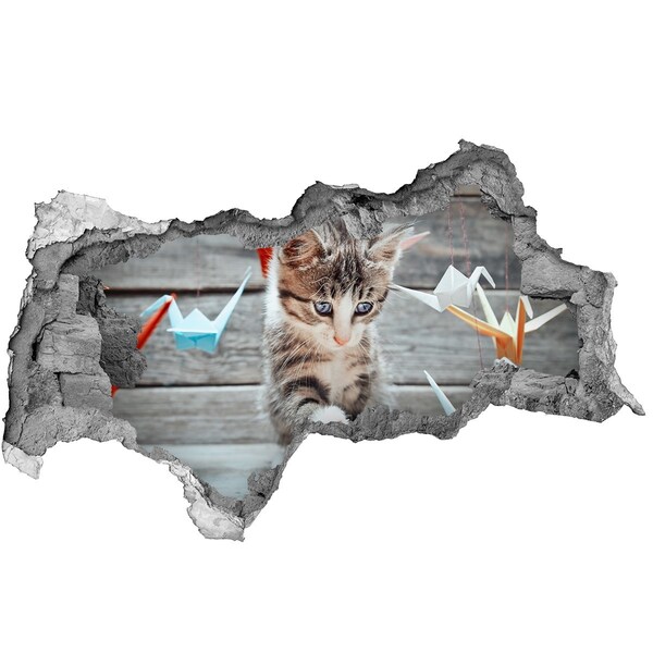 Hole in the wall decal Kitten in a hole in the wall