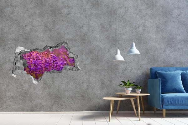 Hole in the wall sticker Lavender flower meadow