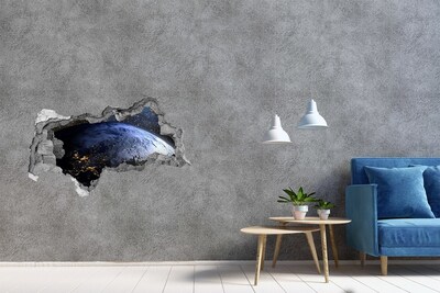Hole in the wall sticker Cosmic view of Earth