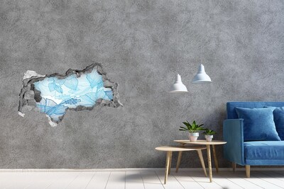 Hole wall sticker The underwater world in blue