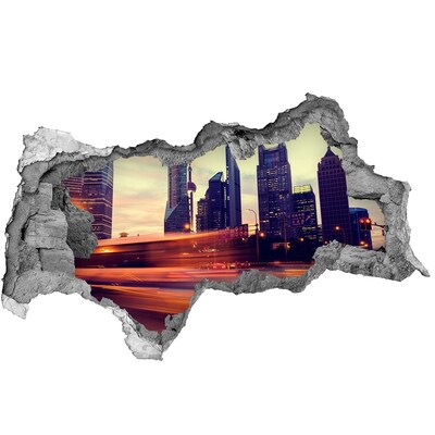 Hole wall sticker Modern Shanghai landscape