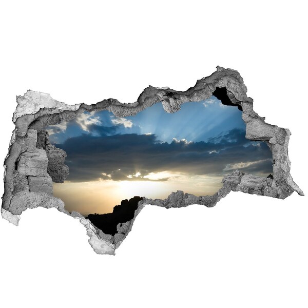 Hole in the wall decal Sunset over the sea