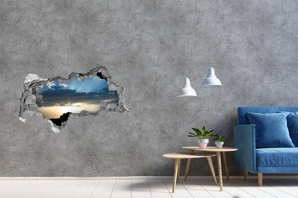 Hole in the wall decal Sunset over the sea