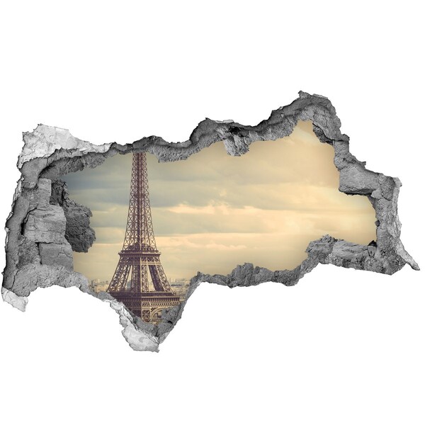 Hole wall sticker The Eiffel Tower in Paris