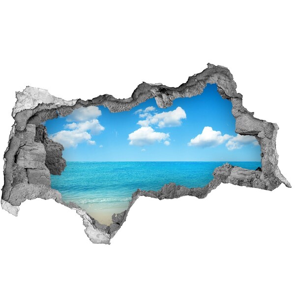 Hole in the wall decal View of a tropical beach