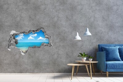 Hole in the wall decal View of a tropical beach