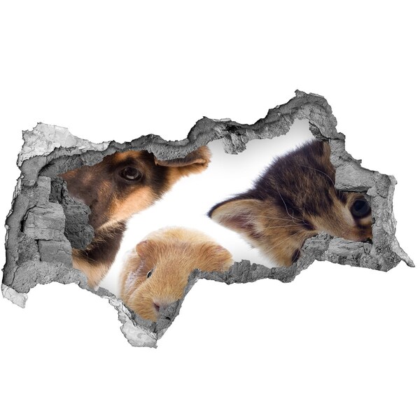 Hole in the wall sticker Animals from beyond the wall