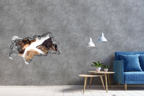 Hole in the wall sticker Animals from beyond the wall