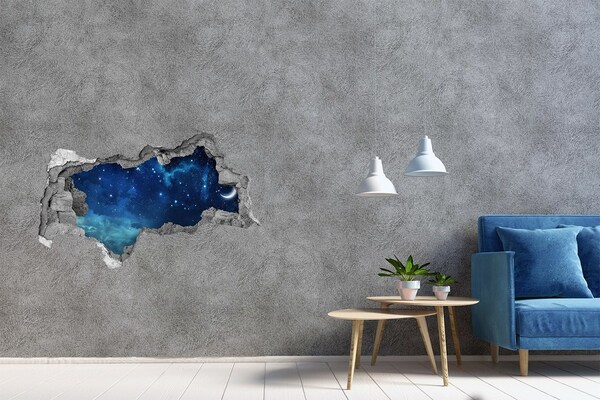 Hole wall sticker Cosmic space behind the wall