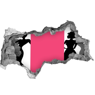 Hole in the wall sticker Stylish figure in a hole in the wall