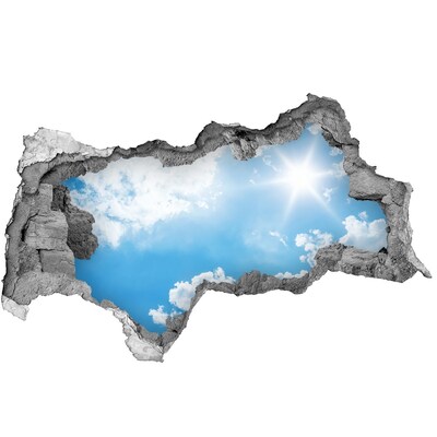 Hole wall sticker Blue sky with clouds