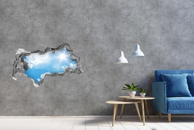 Hole wall sticker Blue sky with clouds