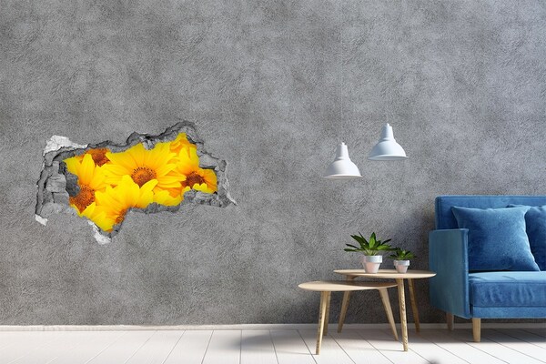 Hole in the wall decal Sunflowers in a Hole in the Wall